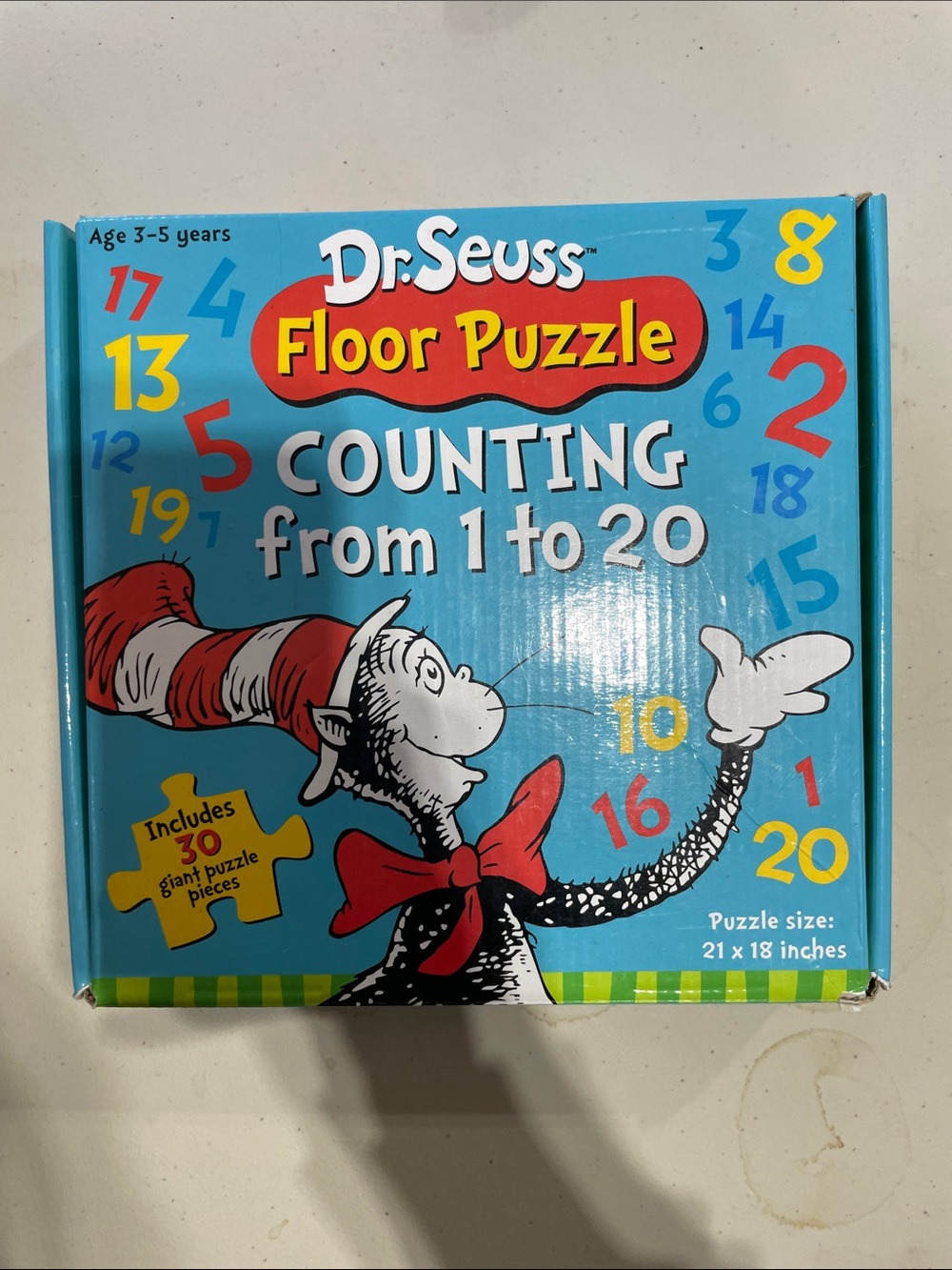 Dr. Seuss Counting Floor Puzzle - Blue with Red Accents